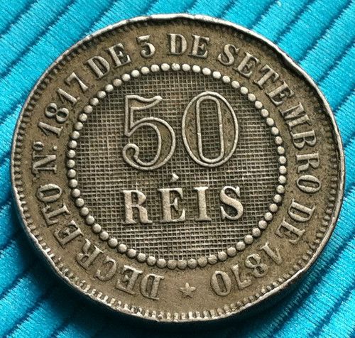 50 reis 1886 flor de cunho R$ 17,00